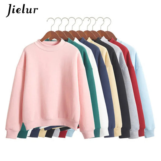 Cute Women Hoodies Pullover Fleece Thick Knit Sweatshirt